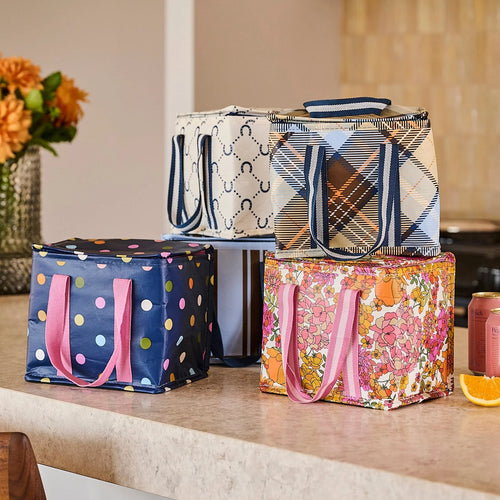 Mini Insulated Tote - Navy Horseshoe