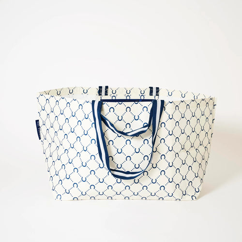 Oversized Tote - Navy Horseshoe
