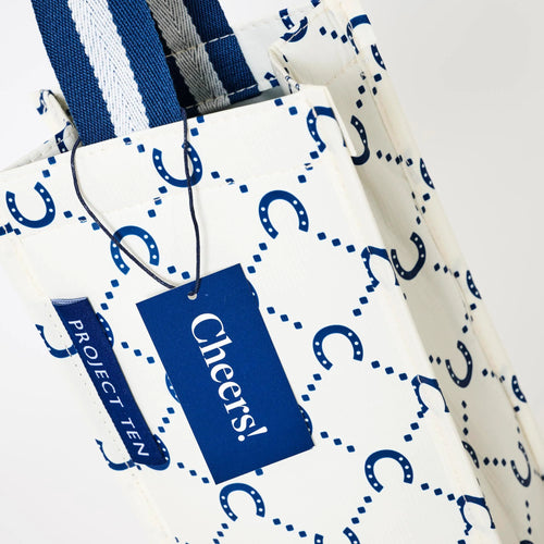 Wine Bag - Navy Horseshoe