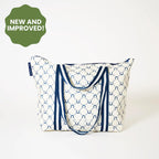 Zip Medium Tote - Navy Horseshoe