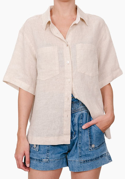 Linen Top - Oatmeal
