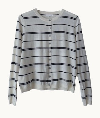 Ellie Stripe Cardi - Black/White