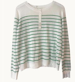 Gia Stripe Knit - Green/White