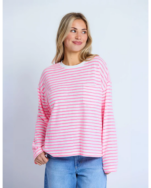 Drop Shoulder Tee - Electric Candy