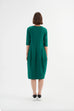 V Neck Diagonal Seam Dress - Emerald