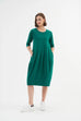 Diagonal Seam Dress - Emerald