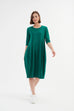 Diagonal Seam Dress - Emerald