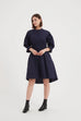 Shirring Detail Dress - Navy