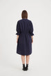 Shirring Detail Dress - Navy