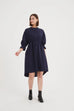 Shirring Detail Dress - Navy