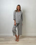 Grey Pin Stripe 3/4 PJ set