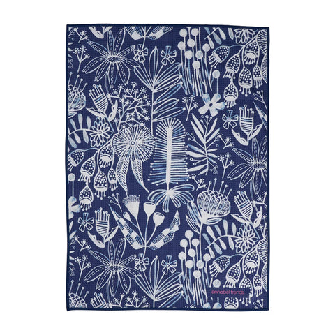 Microfibre Tea Towel - Navy Natives