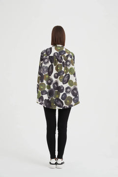 Elastic Front Hem Print Shirt
