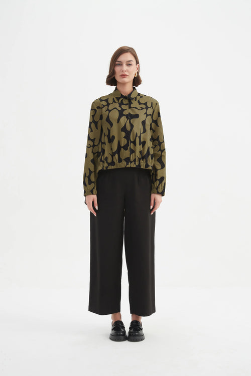 Elastic Front Hem Shirt