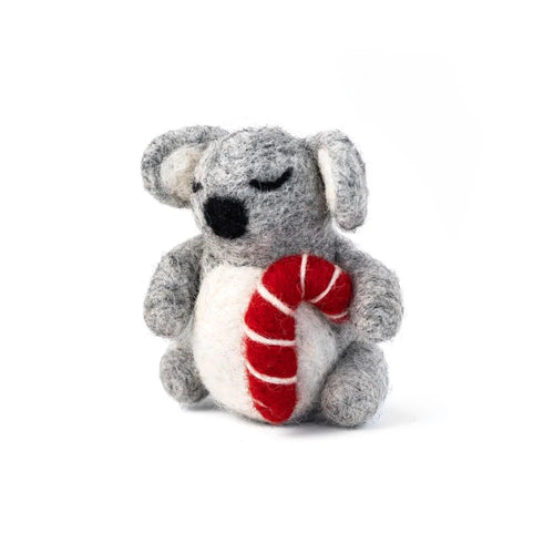 Koala Candy Cane Christmas Decoration