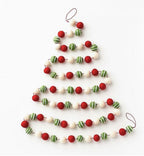 Felt Decoration - Tree Green White Red Balls