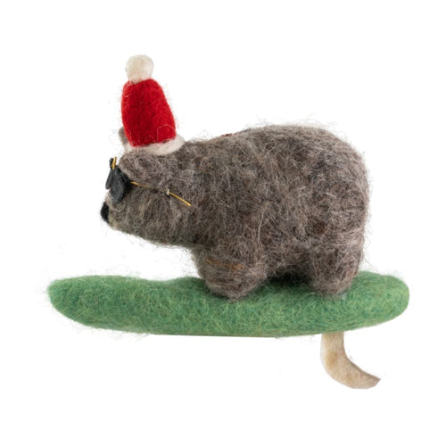 Felt Decoration - Wombat Surfing