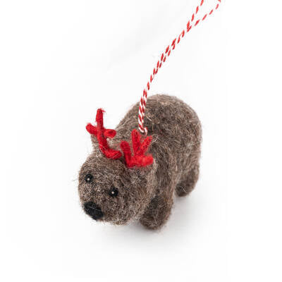 Wombat Wally Christmas Decoration