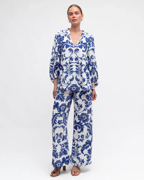 Baroque Pant - Blue/White