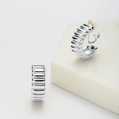 Alex Clip on Earrings - Silver