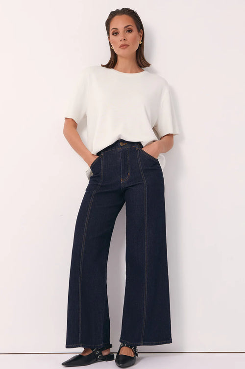 Adele Wide Leg Jean - Dark Denim