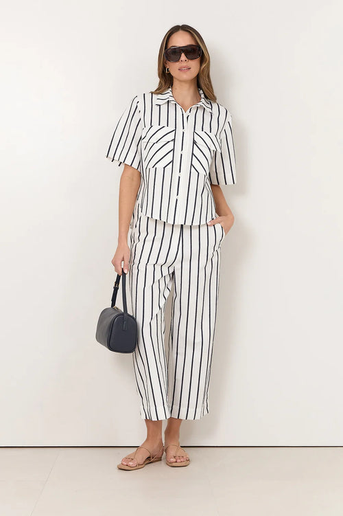 Cove Stripe Shirt - White/Navy