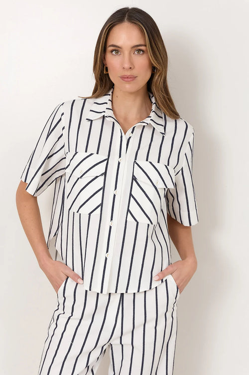 Cove Stripe Shirt - White/Navy