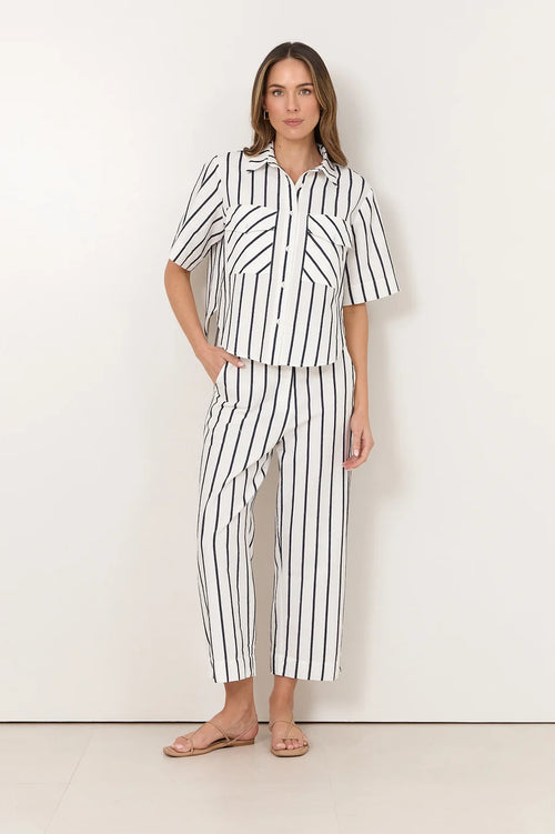 Cove Stripe Shirt - White/Navy