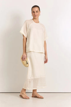 Dakota Raglan Sleeve Top - Cream