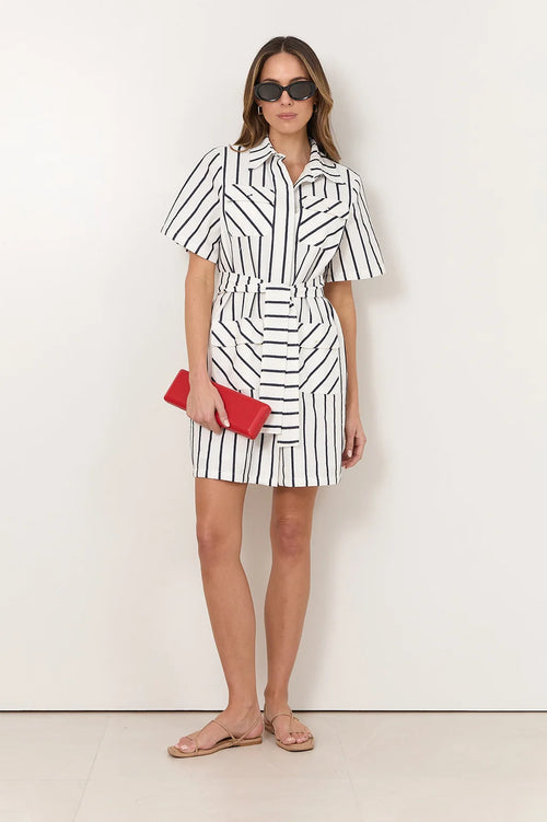 Erin Stripe Dress - Navy/White