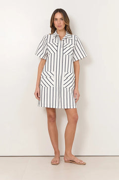 Erin Stripe Dress - Navy/White