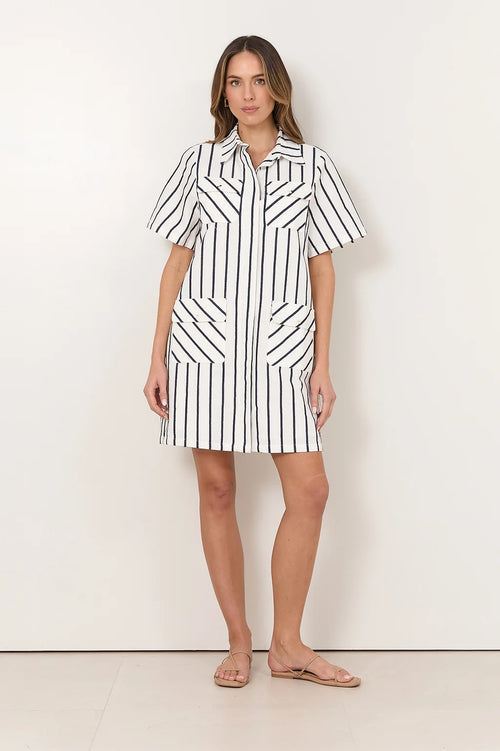 Erin Stripe Dress - Navy/White