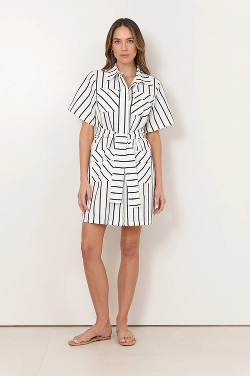 Erin Stripe Dress - Navy/White