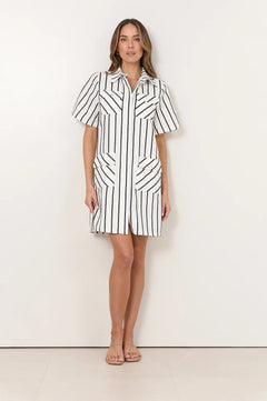 Erin Stripe Dress - Navy/White