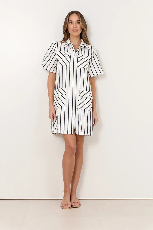 Erin Stripe Dress - Navy/White