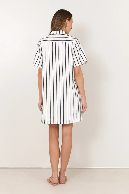 Erin Stripe Dress - Navy/White