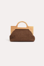 Peru Top Handle Weave Clutch - Chocolate