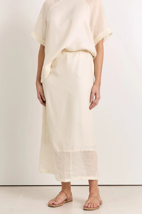 Reece Straight Midi Skirt - Cream