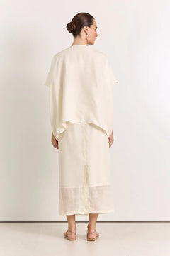 Reece Straight Midi Skirt - Cream