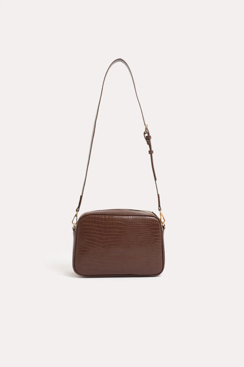 Charli Croc Camera Bag - Chocolate