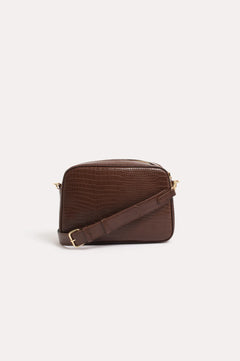 Charli Croc Camera Bag - Chocolate