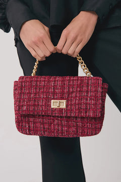 Esme Tweed Small Bag - Burgundy