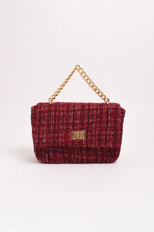 Esme Tweed Small Bag - Burgundy