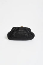 Weave Gathered Clutch - Black