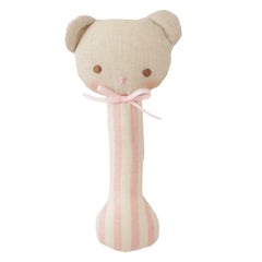 Ted Stick Rattle - Pink Stripe