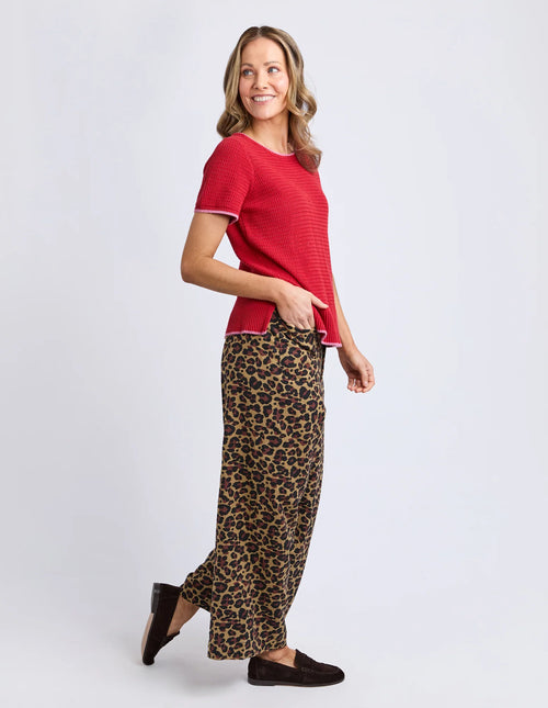 Camellia Short Sleeve Knit - Cranberry