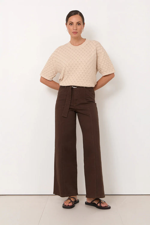 Adele Wide Leg Jeans - Chocolate