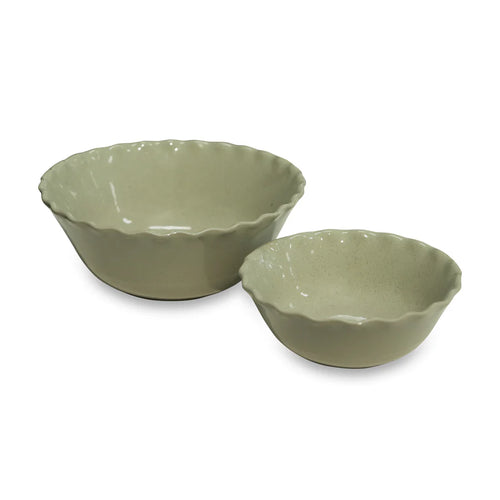 Cleo Wavy Sage Speckle Bowl