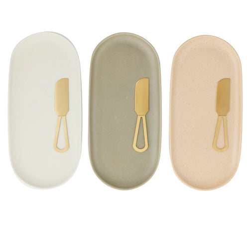 Dawn Plate & Cheese Knife Set
