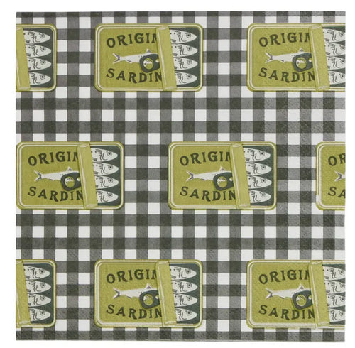Sardine Black/Olive Paper Napkin 20pk